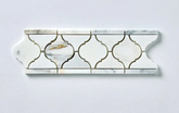 Calacatta Gold Marble 4x12 Arabesque Border Honed- 1 piece